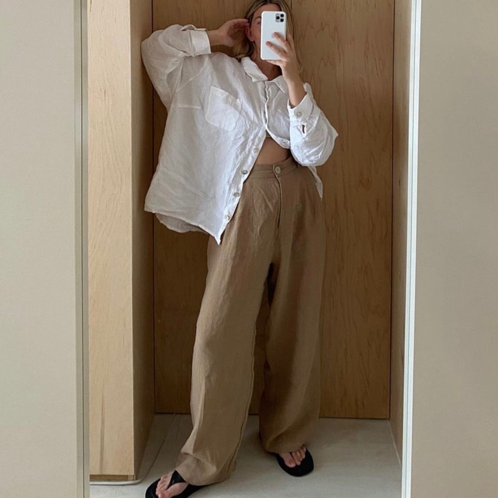SOLD ON IG Boheme Goods Linen Trouser Tan